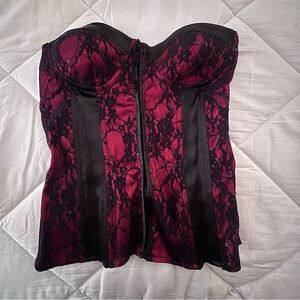 Wet Seal Black and Red Lace Bustier corset